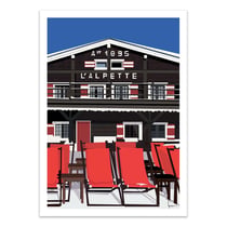 Affiche 30x40 cm - L'Alpette Megeve - LPX Illustration