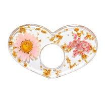 Bague de lecture en résine forme cœur-rose éternelle dorée