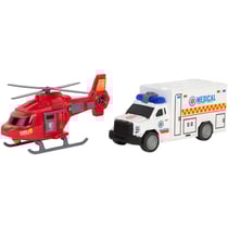 2 véhicules de secours à friction son et lumière 27cm - WDK GROUPE PARTNER