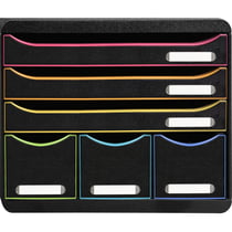 Module de classement Storebox 6 tiroirs Black Office - Noir/arlequin - Exacompta