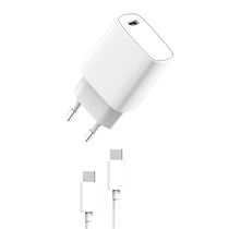 Myway Pack Chargeur Secteur 20W PD avec Cable USB-C Ultra Rapide Blanc
