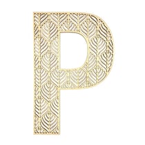 Lettre P en bois Alphabet géant ajouré 24 cm