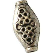 MégaCréa - Perle métal olive plat 15 mm Argenté (lot de 10)