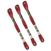 Lot de 3 échevettes 8m DMC Fil à broder mouliné 117 100% coton rouge 321