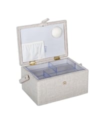 Boîte de Couture brodée "Fraise" - 18.5x25.5x14.5 cm - Hobby Gift Ecru