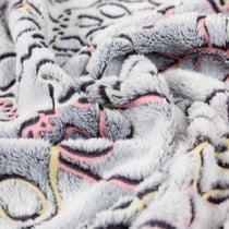 Tissu Doudou têtes de mort sur fond Gris