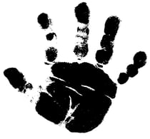 Tampon en bois Main droite de bébé