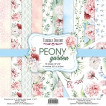 10 papiers scrapbooking 30 x 30 cm FABRIKA DECORU PEONY GARDEN