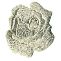 Lot de 3 écussons thermocollants Rose argent - lurex 4x5cm