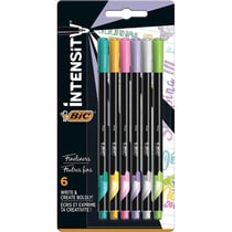 Lot de 6 stylos feutres pointe fine 0,4 mm - BIC - Couleurs pastel assorties