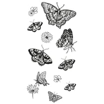 Tampons transparents - Papillons et fleurs - 13 clear stamps - Sizzix