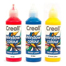 3 peintures repositionnables pour vitres 80 ml - jaune citron-rouge-bleu foncé