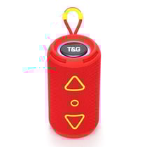 Enceinte Bluetooth Portable Sans Fil Stéréo 3D Subwoofer Avec Lumière Ambiance LED Et Support FM Rouge YONIS