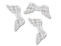 20 Perles d'espacement intercalaires forme ailes d'anges acrylique transparent 20 x 9 mm - creation bijoux