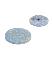 Bouton rond à queue écorces de riz bleu ciel