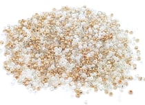 1000 PERLES DE ROCAILLE Doré Or Blanc Transparent - Diametre 2 mm 12/0 - creation bijoux