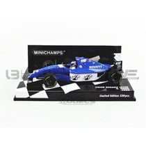 Voiture miniature de collection - MINICHAMPS - LIGIER Renault JS39B - Échelle 1/43 - Bleu/Blanc - 1994