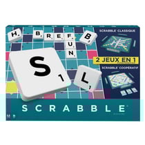 Scrabble classique 2 jeux en 1 - plateau reversible - mattel - hwd44 - jeu societe lettres, mots