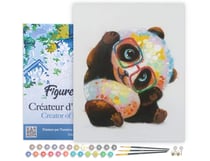 Peinture par Numéro Figured'Art avec Cadre - Panda et Lunettes - Kit de Loisir Créatif DIY Numéro d'Art Complet - 40x50cm toile tendue sur châssis