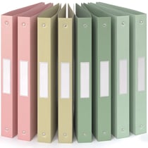 8x Classeur A4- 4 Anneaux- Dos 3,5 cm pour 200 feuilles- Étiquettes de Dos- PP- Durable- Résisitants à l'eau- Couleurs Terre- ACROPAQ
