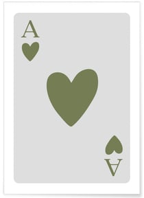 Affiche As de coeur vert | A3 : 29,7x42cm