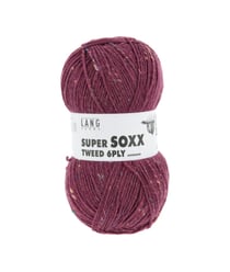 Pelote à tricoter SUPER SOXX TWEED 6 fils - 150 Gr - Lang Yarns : La laine robuste, chaude et élégante 66 Rouge