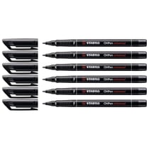 Lot de 6 marqueurs permanents - STABILO - OHPen - Pointe fine 0,7 mm - Noir