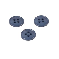 Bouton 4 trous nylon recylé bleu roi 11mm
