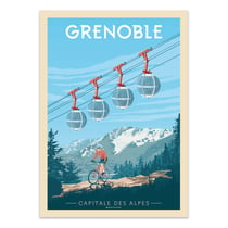 Affiche 50 x 70 cm -  Grenoble France - Olahoop Travel Posters