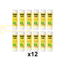 Lot de 12 bâtons de colle blanche UHU 8,2G