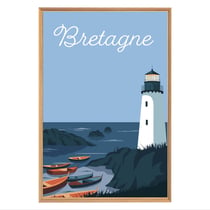 Tableau mural encadré Phare Breton 65x97 cm
