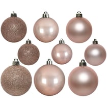 Mixte 20 Boules Incassable Rose Poudré - Paillette-mat-brillant