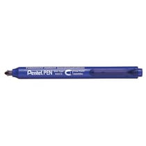 Lot de 12 marqueurs permanents rétractables - PENTEL - Pointe ogive 1,0 mm - Bleu