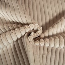 Tissu Doudou côtelé d'ameublement 15 mm uni Beige