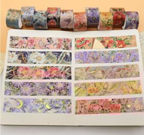 10 Rubans adhésifs washi tape collage décoration assorties 25 mm avec dorure JD174 1