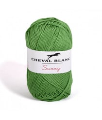 Pelote de coton à tricoter SUNNY UNI - Cheval blanc - PPSC 48 Vert