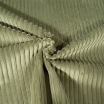 Tissu Doudou côtelé d'ameublement 10 mm uni Vert kaki