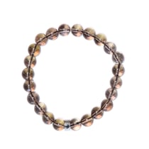 Bracelet Quartz Fumé Perles rondes 8 mm - Omsaé