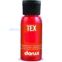 Peinture pour tissus - Vermillon - Opaque - Peinture à l'eau - Tex - Darwi - 50ml