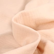 Tissu Double gaze de coton uni Crème