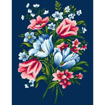 Princesse - Canevas antique 50x65 cm Petit bouquet