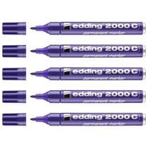 Lot de 5 marqueurs permanents EDDING 2000 C - Pointe ronde 1,5-3 mm - Violet