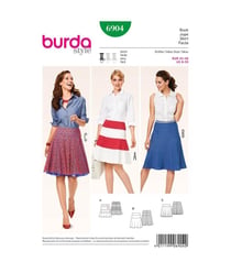 Patron Burda 6904 Jupe du 34 au 46 taille n°FR 34-46