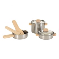 Set de casseroles anses en bois - Egmont Toys - Beige