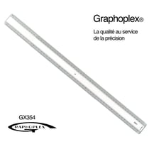 Graphoplex - Règle ciceros 2 biseaux blancs + bosselage 50 cm