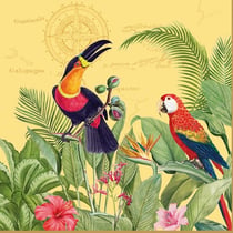 4 serviettes en papier découpage collage 33 cm Easy Life PARADIS EXOTIQUE