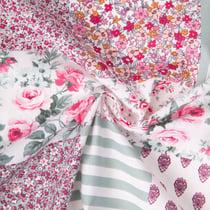Tissu Coton imprimé Arty Fleurville rose sur fond Blanc