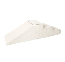 Lot de 2 grands blocs en mousse crème velours côtelé - Velinda - Blanc