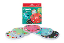 Timio: DISQUES pour lecteur éducatif d'audio et de musique SET 2 13,40x14,5x2,5cm, comptines vol.2, animaux marins, formes, fruits et chiffres, en 8 langues: anglais, espagnol, français, allemand, néerlandais, chinois, italien, portugais,   2+
