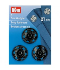 Boutons pression à coudre 21 mm noirs - Prym Noir
